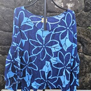 Floral Blue Women's Top